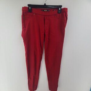 Lena Woman Jegging Pull On Red Flat Front Ankle Legnth Women's Size 8 Strech